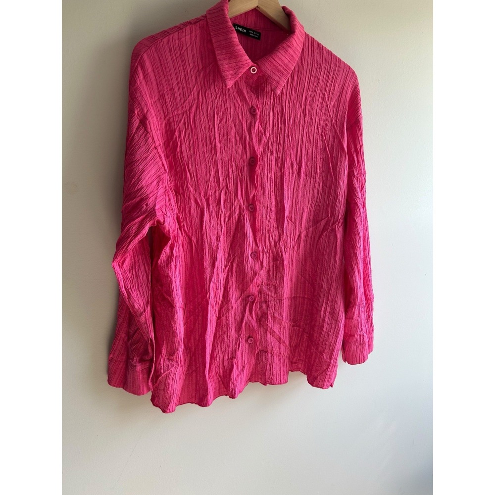 Women's Oversized Pleated 2 Piece Lounge Set Hot Pink Weekend Vibes Size 6 - Picture 4 of 13